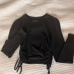 Abercrombie Black Ruched Cropped Top